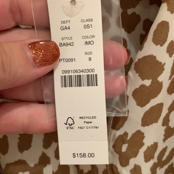 J CREW TIE-WAIST SHIRTDRESS IN A FUN BOLD LEOPARD PRINT LONG SILHOUETTE SIZE 8 - Picture 15 of 15